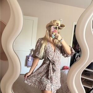 MINKPINK Brown Paisley Mini Dress